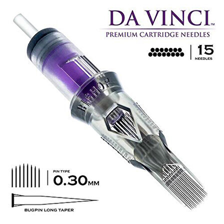 Bishop DaVinci V2 | 1015 CMLT | Curved Magnum Bugpin Long Taper Kartuş Dövme İğnesi