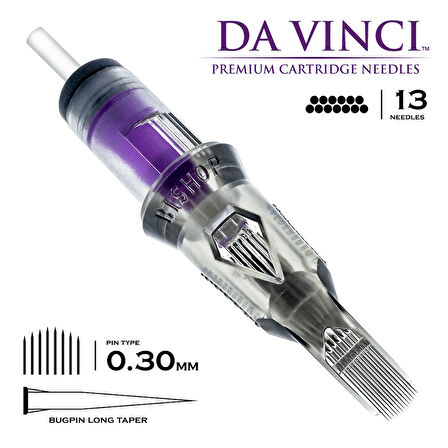 Bishop DaVinci V2 | 1013 CMLT | Curved Magnum Bugpin Long Taper Kartuş Dövme İğnesi