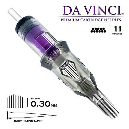 Bishop DaVinci V2 | 1011 CMLT | Curved Magnum Bugpin Long Taper Kartuş Dövme İğnesi