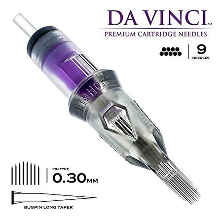 Bishop DaVinci V2 | 1009 CMLT | Curved Magnum Bugpin Long Taper Kartuş Dövme İğnesi