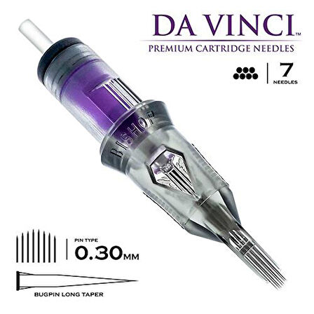 Bishop DaVinci V2 | 1007 CMLT | Curved Magnum Bugpin Long Taper Kartuş Dövme İğnesi