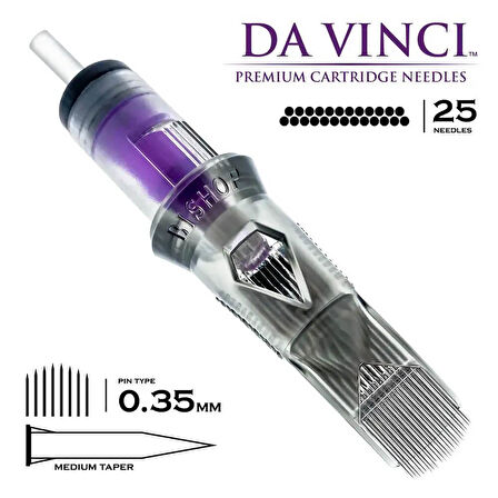 Bishop DaVinci V2 | 1225 CMLT | Curved Magnum Long Taper Kartuş Dövme İğnesi