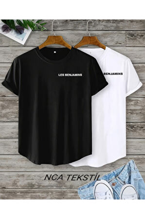 Lesbenjamin Baskılı Original Ünisex Yazlık T-shirt 2 li Set Takım