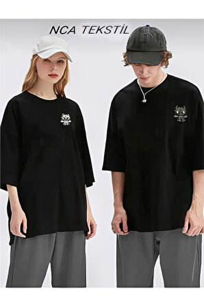 Sevgili Combin Baykuş Baskılı Original Ünisex Yazlık T-shirt 2 li Set Takım