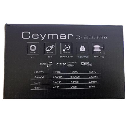 Okuma Ceymar C-6000A Dark Grey 7BB+1RB Olta Makinesi