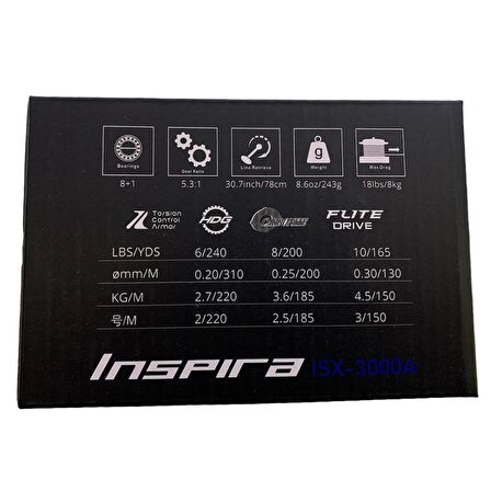 Okuma Inspira ISX-3000A Gunsmoke 8BB+1RB Spin Olta Makinesi
