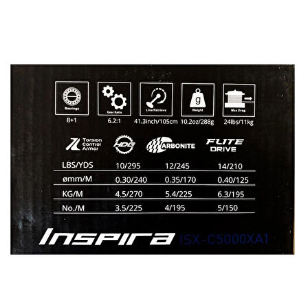 Okuma Inspira ISX-C5000XA1 Gunsmoke 8BB+1RB Olta Makinesi