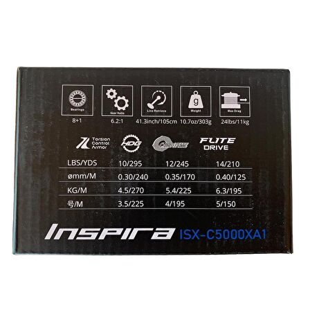 Okuma Inspira ISX-C5000XA1 Gunsmoke 8BB+1RB Olta Makinesi