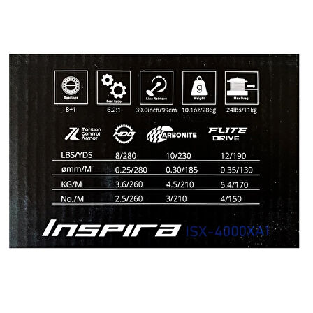 Okuma Inspira ISX-4000XA1 Gunsmoke 8BB+1RB Spin Olta Makinesi