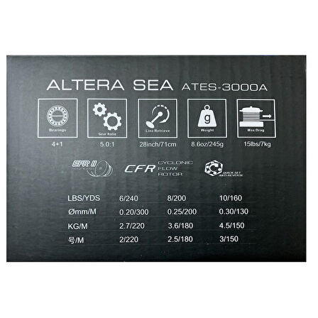 Okuma Altera Sea ATES-3000A 4+1BB Spin Olta Makinesi