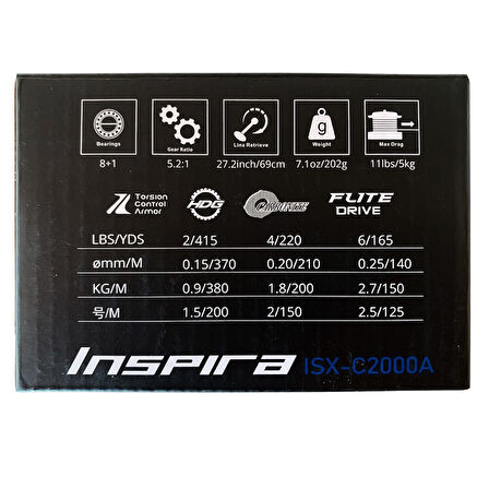 Okuma Inspira ISX-2000A Gunsmoke 8BB+1RB LRF Olta Makinesi