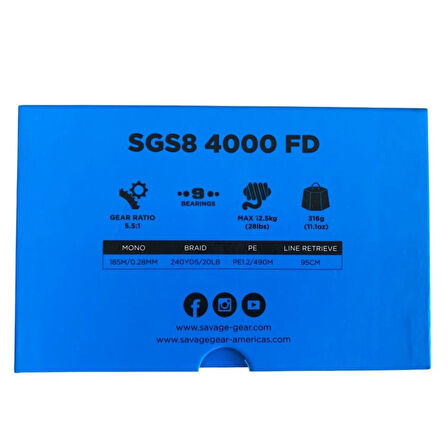 Savage Gear SGS8 4000 FD 8+1BB Jig Olta Makinesi