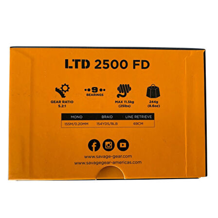 Savage Gear Orange LTD 2500 FD 8+1BB Spin Olta Makinesi