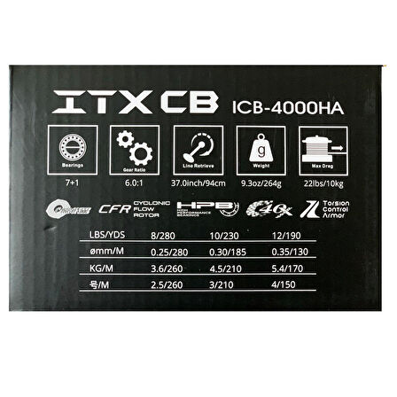 Okuma ITX CB ICB-4000HA 7+1BB Spin Olta Makinesi