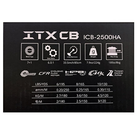 Okuma ITX CB ICB-2500HA 7+1BB Spin Olta Makinesi