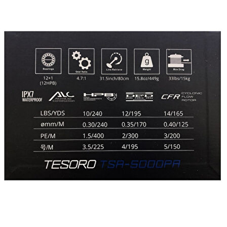 Okuma Tesoro TSR-5000PA 12+1BB Jig Olta Makinesi