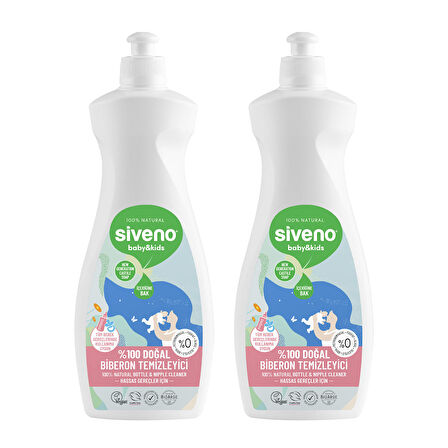 Siveno %100 Doğal Emzik Ve Biberon Temizleyicisi Bitkisel Elde Bulaşık Sabunu Nemlendirici Vegan 500 ml X 2 Adet