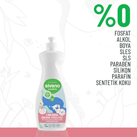 Siveno %100 Doğal Emzik Ve Biberon Temizleyicisi Bitkisel Elde Bulaşık Sabunu Nemlendirici Vegan 500 ml X 2 Adet