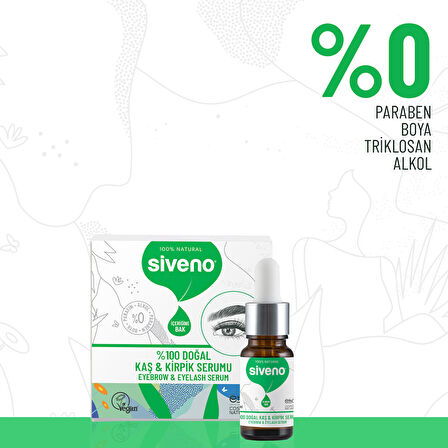 Siveno %100 Doğal Kaş ve Kirpik Serumu Bitkisel Yoğunlaştırıcı Canlandırıcı Yoğun Bakım Yağı Vegan 10 ml X 2 Adet