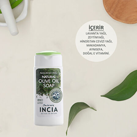 INCIA %100 Doğal Sıvı Kastil Sabunu Besleyici Zeytinyağlı Saf Kastil Sabun Seyahat Boyu 50 ml X12 Adet