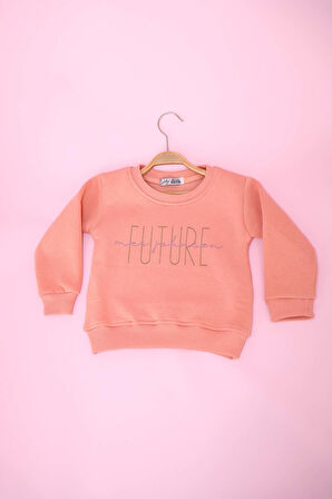 Kız Çocuk Üst  Future Sweat  Baskılı Bisiklet Yaka Sweatshirt  Üç İplik 111