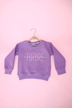 Kız Çocuk Üst  Future Sweat  Baskılı Bisiklet Yaka Sweatshirt  Üç İplik 111