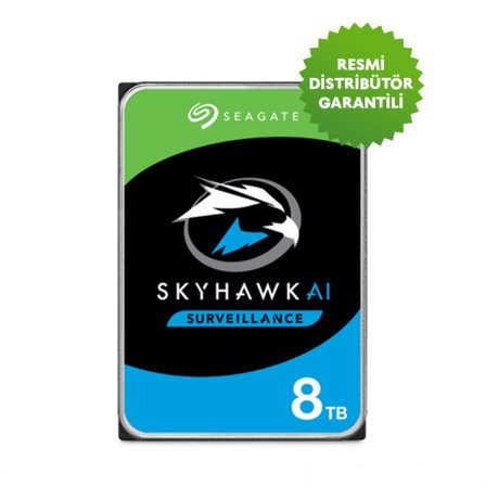8TB SEAGATE SKYHAWK AI 256MB 7/24 RV ST8000VE001 İthalat Garantili