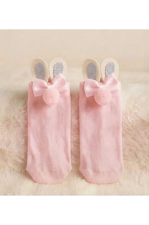 Pembe Rengi Çocuk Suslu Çorap