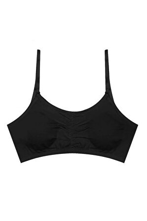 Öts Kız Çocuk Büstiyer İnce Askılı, Önü Büzgülü, Pedli (%96 Pamuk - %4 Elastan)