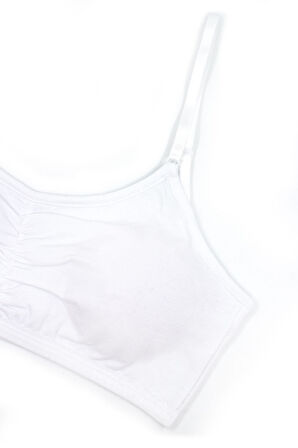 Öts Kız Çocuk Büstiyer İnce Askılı, Önü Büzgülü, Pedli (%96 Pamuk - %4 Elastan)