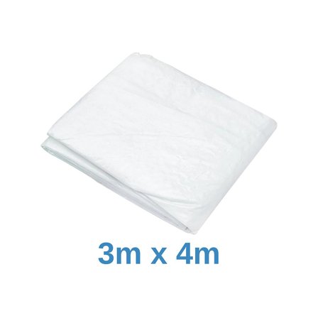 Evkar 3x4 metre Su Geçirmez Pullu Çadır Branda Tente Yağmurluk Gölgelik 3x4m - Beyaz