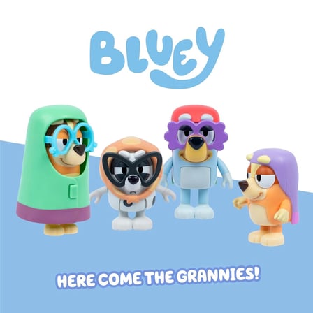 Bluey 4'lü Figür Seti Here Come The Grannies 19201