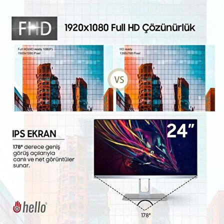 Intel Core İ7 İşlemci 16 GB Ram All İn One Pc 24'' 256 GB SSD Monitör PC Intel FHD Graphics 630