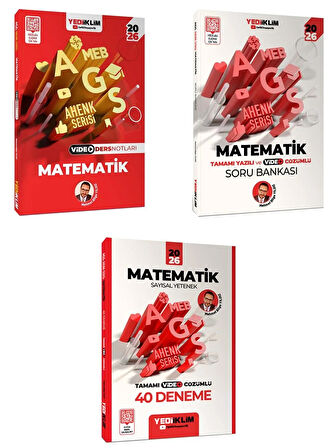 Yediiklim 2026 MEB AGS Ahenk Serisi Matematik Ders notu Soru Bankası ve Deneme Seti 3 Kitap
