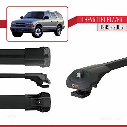 Chevrolet Blazer 1995-2005 Arası ile Uyumlu ACE-1 Ara Atkı Tavan Barı Siyah 2 Adet