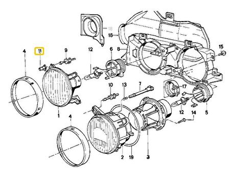 BMW E24 E30 E31 E32 E34 FAR AYAR KLİPS KARŞILIĞI 5 ADET 63121378369