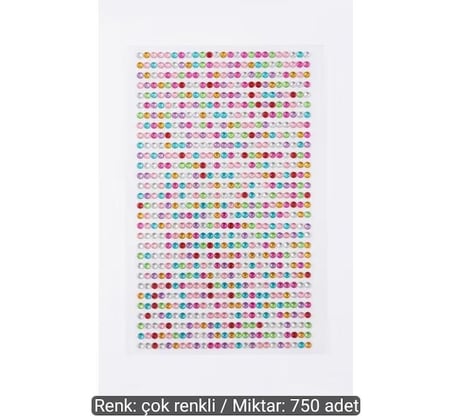 750 Adet Kendinden Yapışkanlı Renkli Kristal Taş Seti - Makyaj, Tırnak ve El Sanatları İçin Yüz Taşları