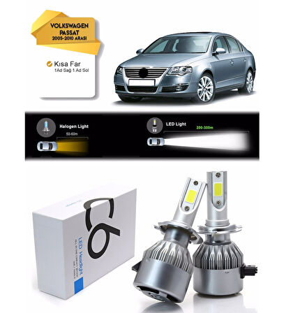 Volkswagen Passat B6 Kısa Far Led Xenon Şimşek Etkili 2005-2010 Arası