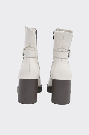 Hakiki Deri Kalın Topuk Kadın Bot