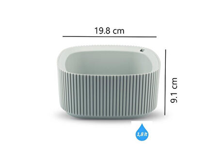 Omnipazar KRS-248 Pera Aranjman Kaktus Sukulent Saksı 1.8 Litre 3'lü Set 