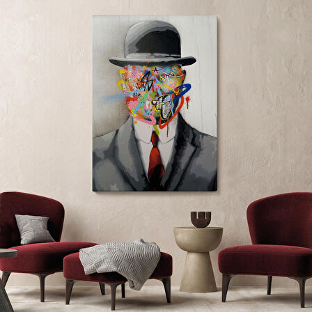 Rene Magritte Ünlü Resim “İnsanın Oğlu” Graffiti Pop Art Tablosu-6316