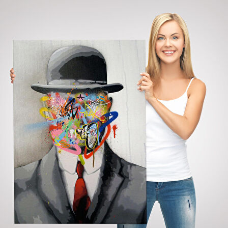 Rene Magritte Ünlü Resim “İnsanın Oğlu” Graffiti Pop Art Tablosu-6316