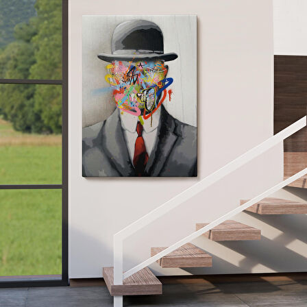 Rene Magritte Ünlü Resim “İnsanın Oğlu” Graffiti Pop Art Tablosu-6316