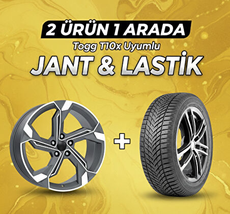 Togg T10x Uyumlu 225/60R18 Dört Mevsim Lastiği 4 Adet Yılı:2025 + DY1708 MGMD 18"Jant 4 Adet