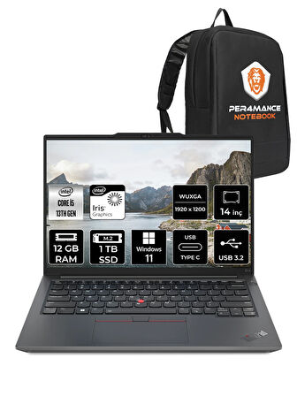 Lenovo ThinkPad E14 G5 i5 1335U 12GB 1TB SSD WUXGA 14'' W11PRO Dizüstü Bilgisayar & PER4 ÇANTA