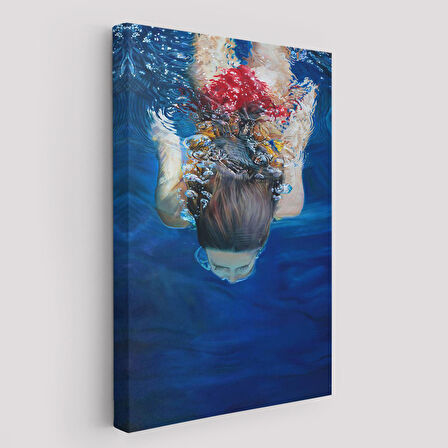 Su Altında Yüzen Kız Tablosu-6318