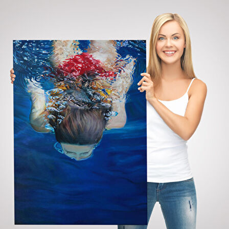 Su Altında Yüzen Kız Tablosu-6318