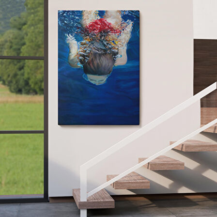 Su Altında Yüzen Kız Tablosu-6318