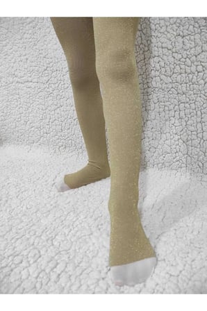 Simli Diamond Kız Çocuk Külotlu Çorap - Altın Beyaz Rengi Premium Children Pantyhose