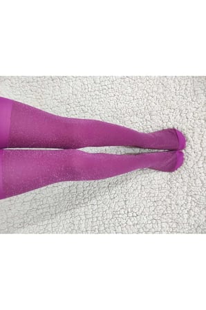 Simli Diamond Kız Çocuk Külotlu Çorap - Fuşya Rengi Premium children pantyhose